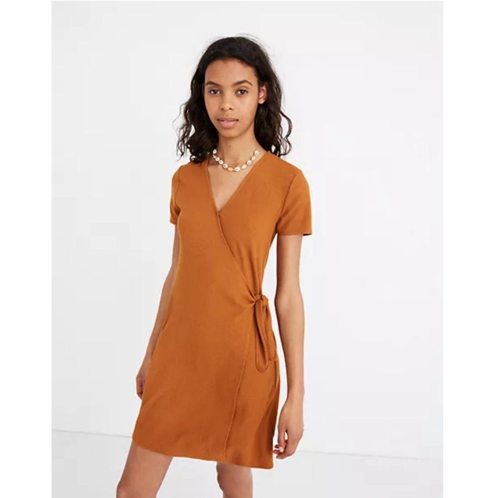 Madewell Texture & Thread Short-Sleeve Side-Tie Dress